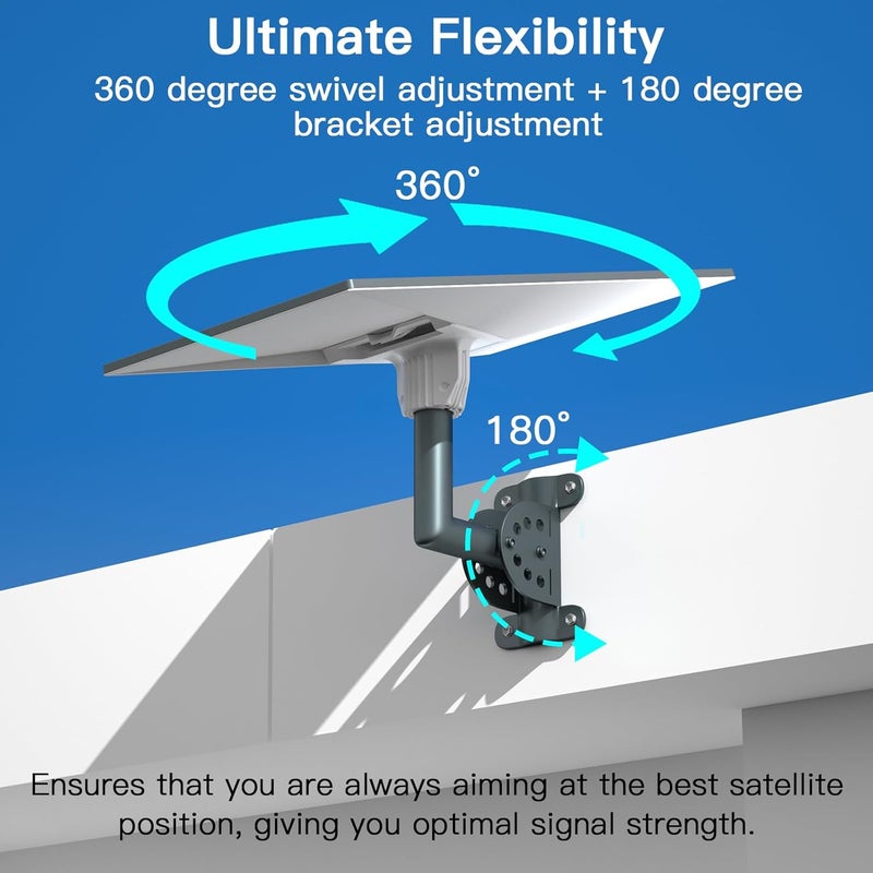 Foboull Starlink Standard Short Wall Mount Kit–Compatible with Gen3/V3 Standard Dish, Outdoor Roof Mount,Includes Starlink Adapter - Image 4